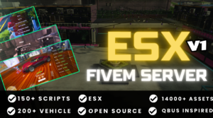 FiveM server with ESX, whether it's a fully configured, pre-built, or downloadable version. Explore ESX Legacy, RP, or Base servers for sale and more!